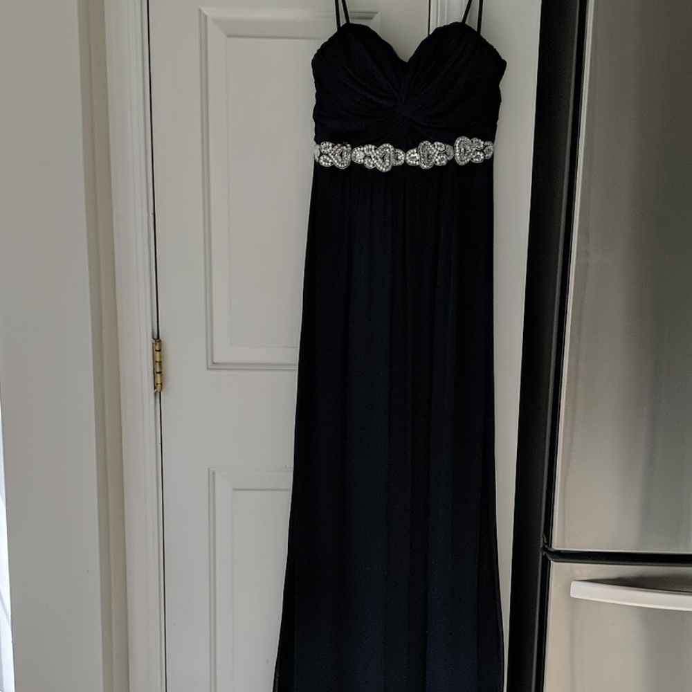 Long Navy Dress. Very elegant and flattering.